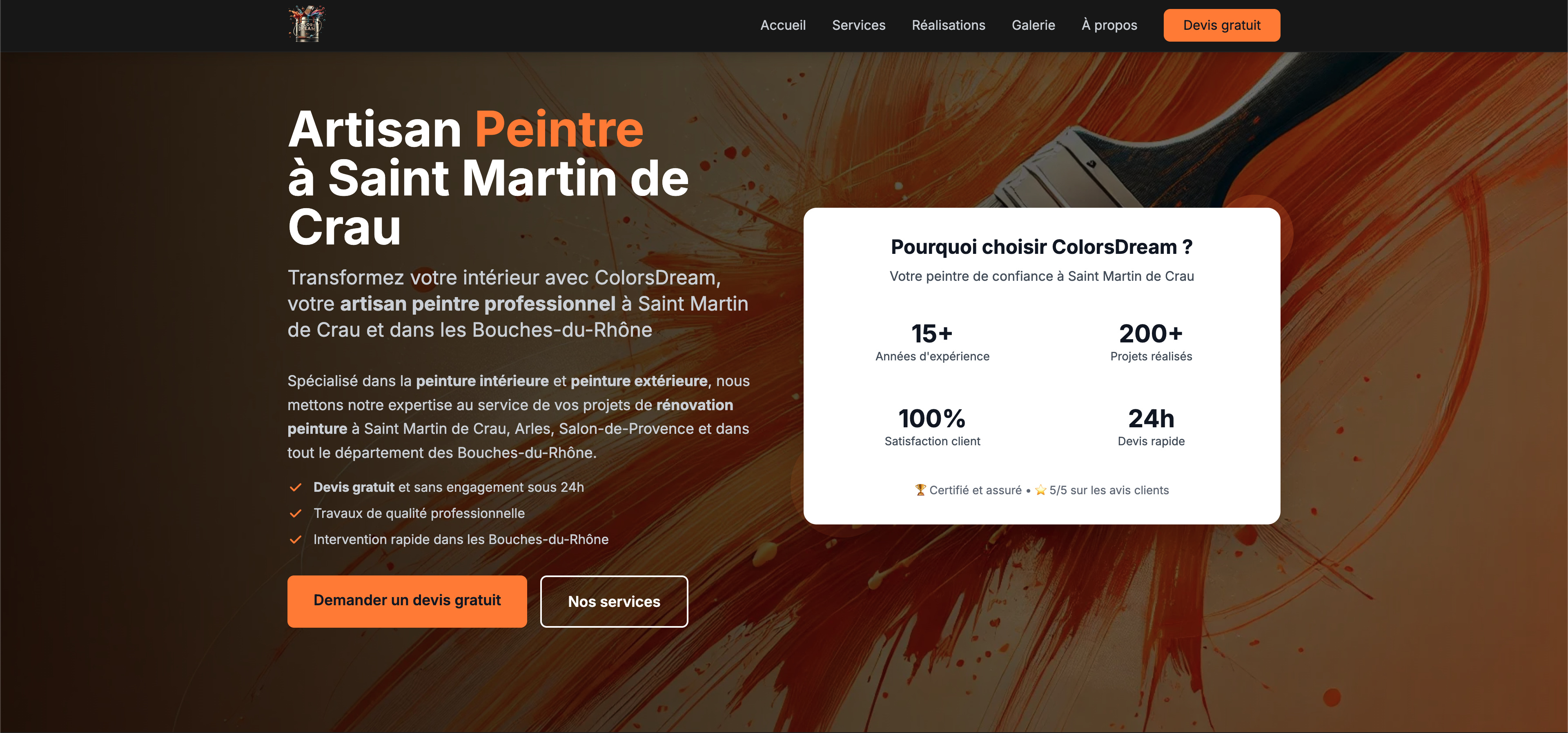 Site Colors Dream - Peintre Professionnel